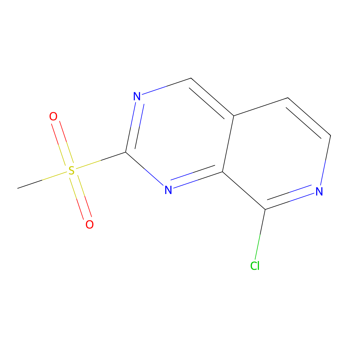 8-Chloro-2-(methylsulfonyl)pyrido[3,4-d]pyrimidine molecular structure, CAS 1578246-63-5