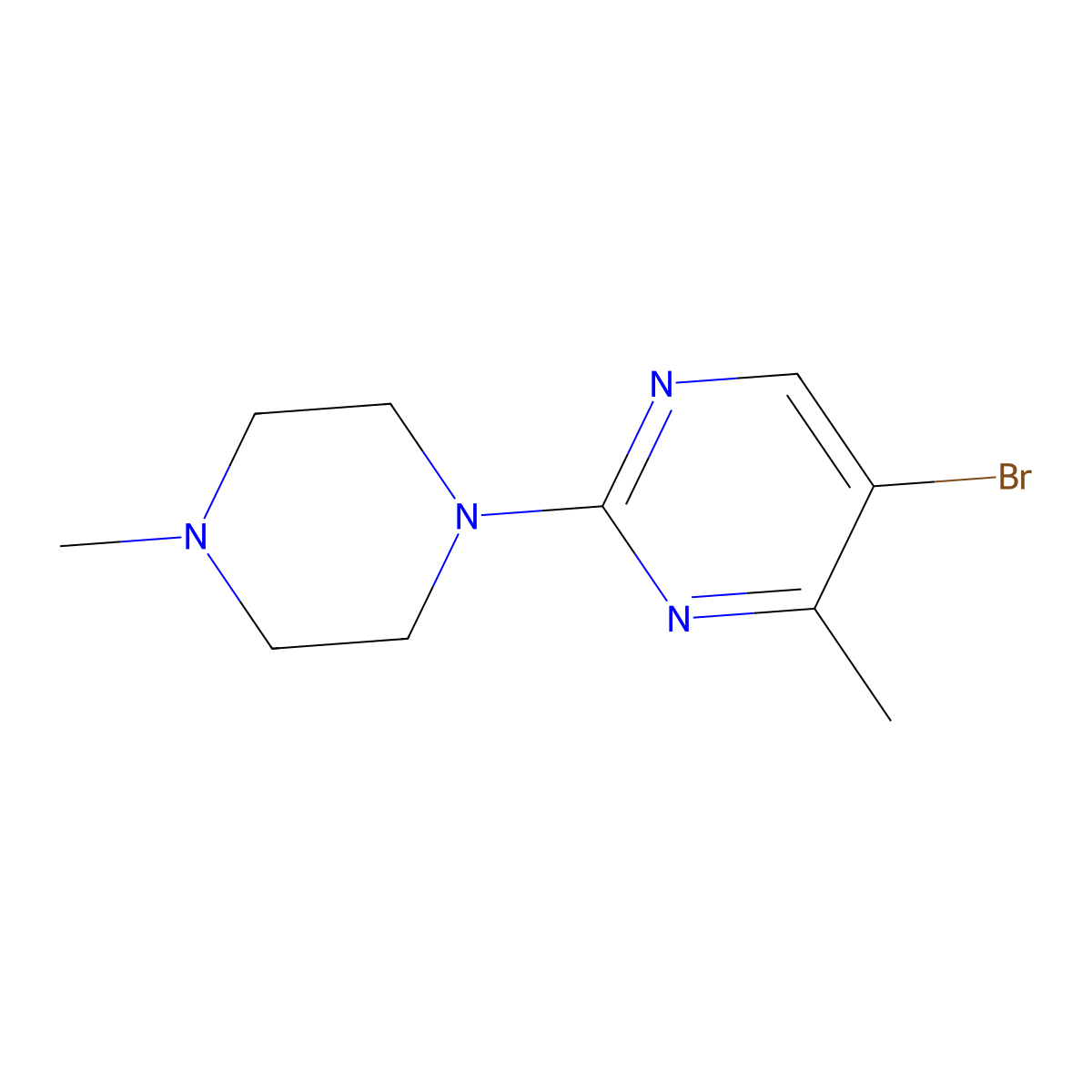 5-Bromo-4-methyl-2-(4-methylpiperazin-1-yl)pyrimidine molecular structure, CAS 1578254-98-4