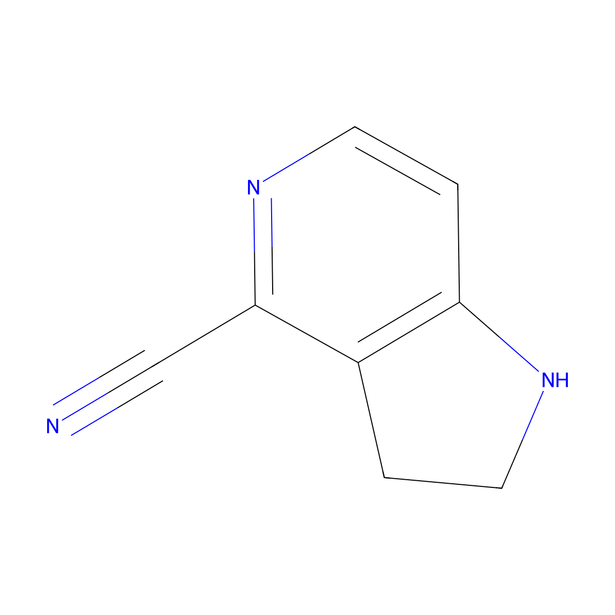 2,3-Dihydro-1H-pyrrolo[3,2-c]pyridine-4-carbonitrile molecular structure, CAS 1578263-89-4