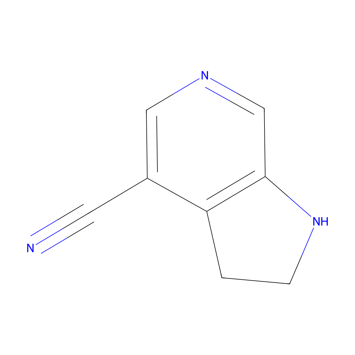2,3-Dihydro-1H-pyrrolo[2,3-c]pyridine-4-carbonitrile molecular structure, CAS 1578263-91-8