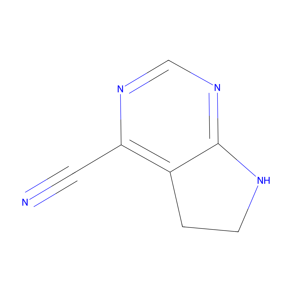 6,7-Dihydro-5H-pyrrolo[2,3-d]pyrimidine-4-carbonitrile molecular structure, CAS 1578264-12-6