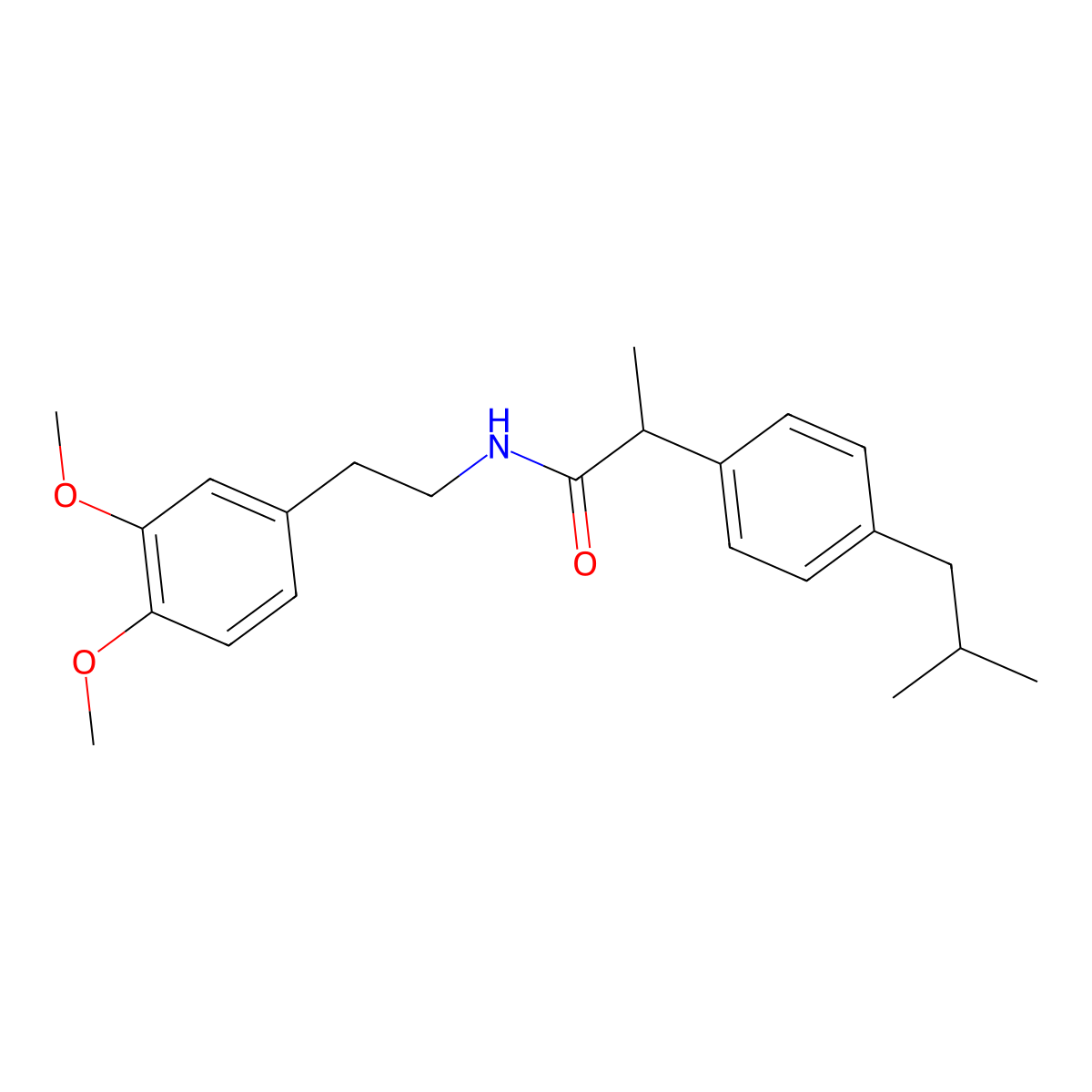 N-[2-(3,4-dimethoxyphenyl)ethyl]-2-(4-isobutylphenyl)propanamide molecular structure, CAS 157828-55-2
