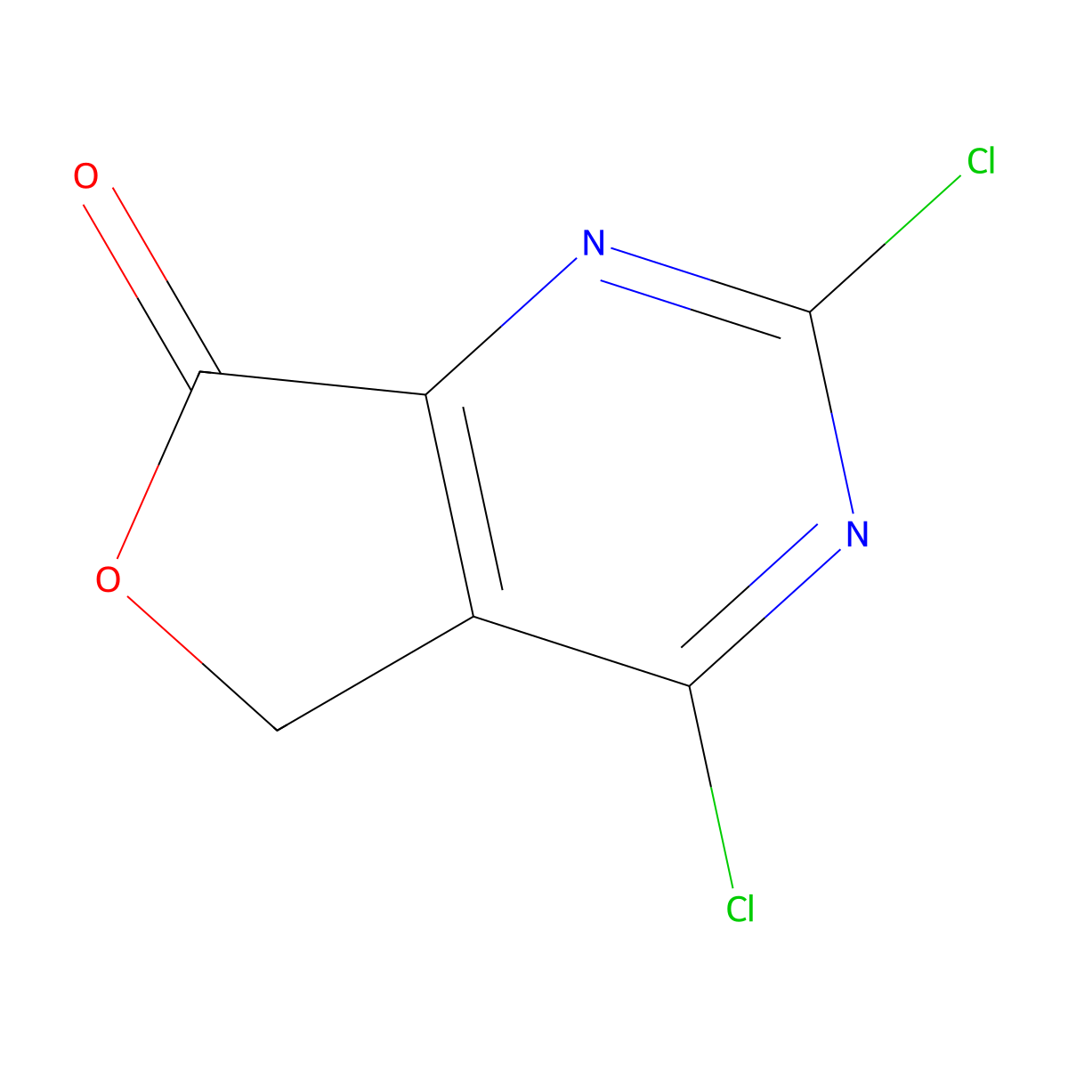 2,4-dichlorofuro(3,4-d)pyrimidin-7(5H)-one molecular structure, CAS 15783-48-9
