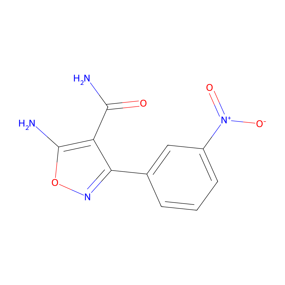 5-Amino-3-(3-nitrophenyl)isoxazole-4-carboxamide molecular structure, CAS 15783-71-8