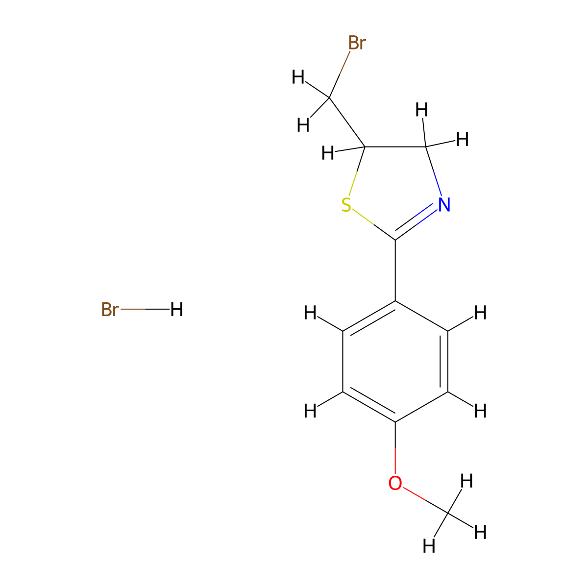 5-(Bromomethyl)-2-(4-methoxyphenyl)-4,5-dihydro-1,3-thiazole hydrobromide molecular structure, CAS 157833-17-5