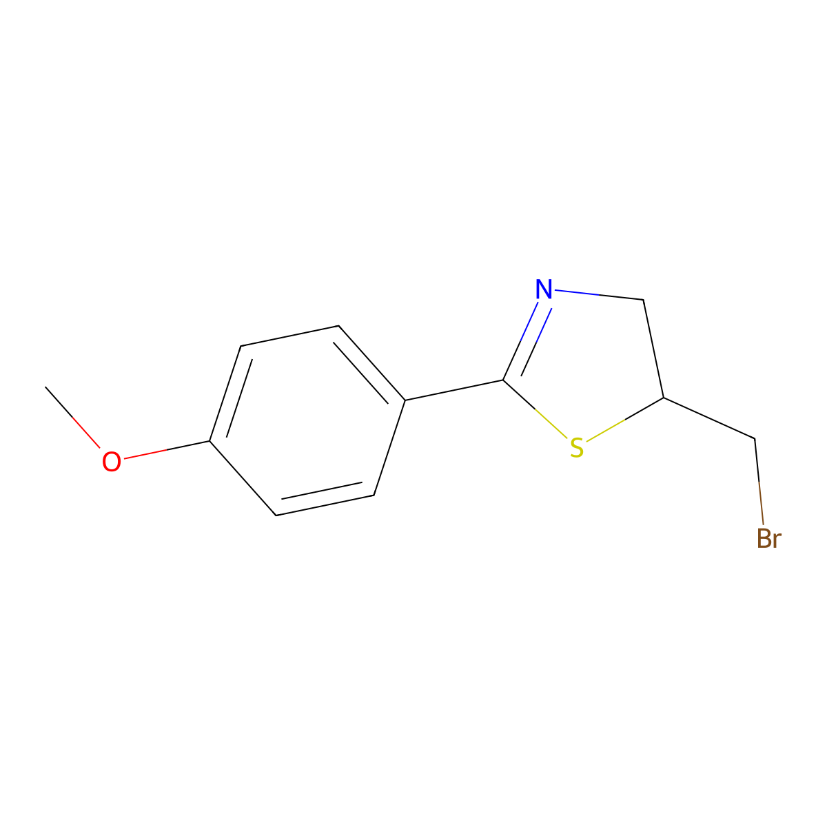 5-(Bromomethyl)-2-(4-methoxyphenyl)-4,5-dihydro-1,3-thiazole molecular structure, CAS 157833-28-8