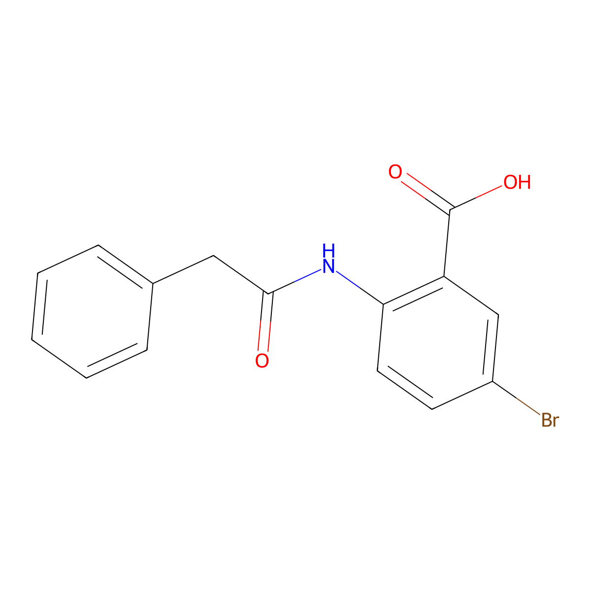 5-Bromo-2-[(phenylacetyl)amino]benzoic acid molecular structure, CAS 157834-14-5
