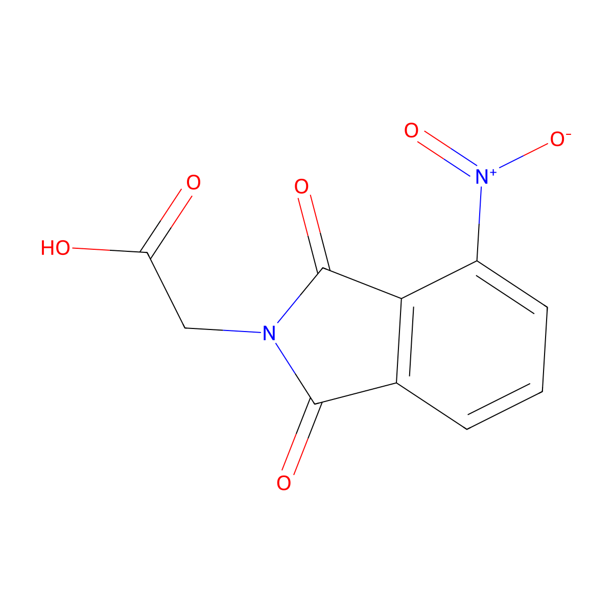 2-(4-nitro-1,3-dioxo-2,3-dihydro-1H-isoindol-2-yl)acetic acid molecular structure, CAS 15784-35-7