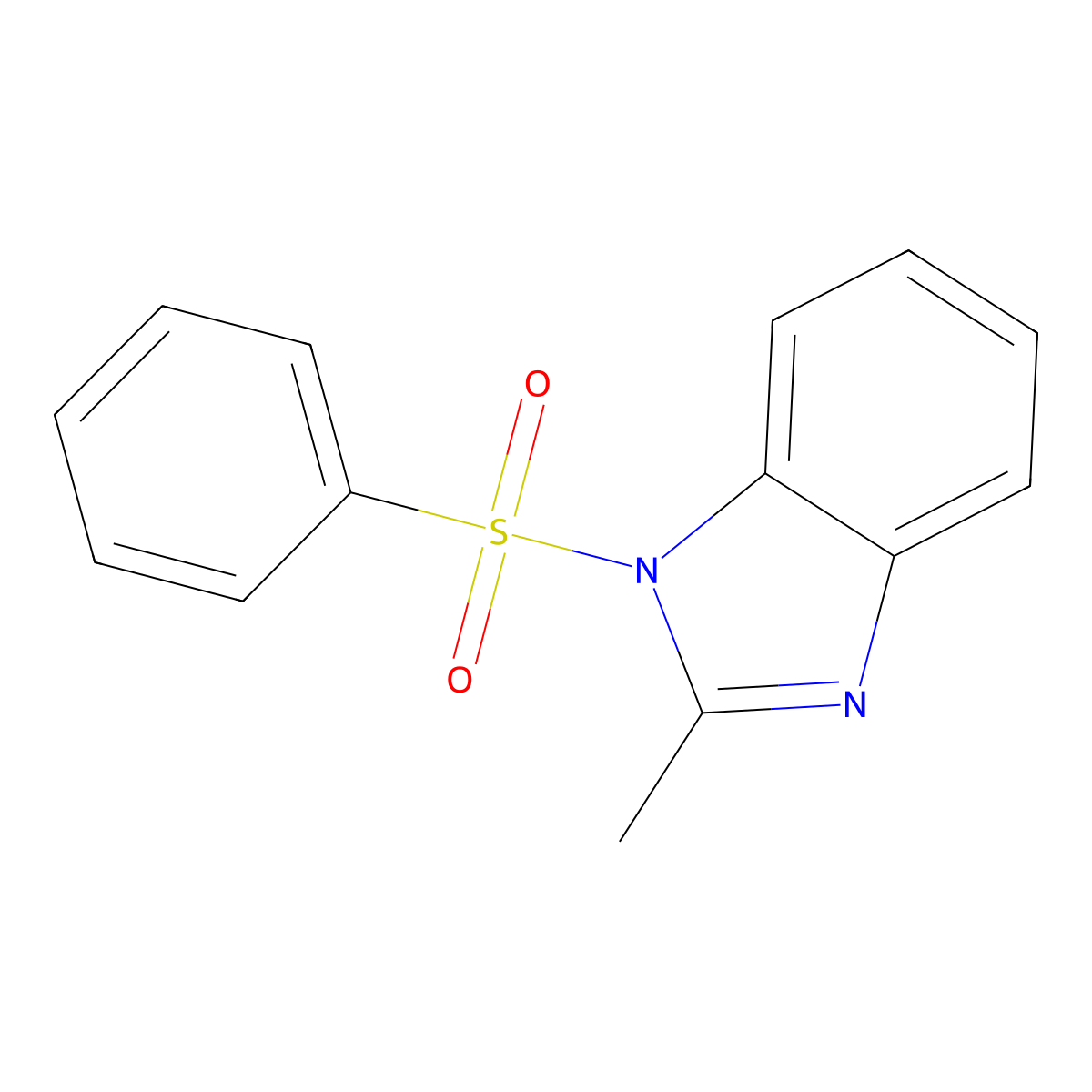 2-methyl-1-(phenylsulfonyl)-1H-benzimidazole molecular structure, CAS 15784-37-9