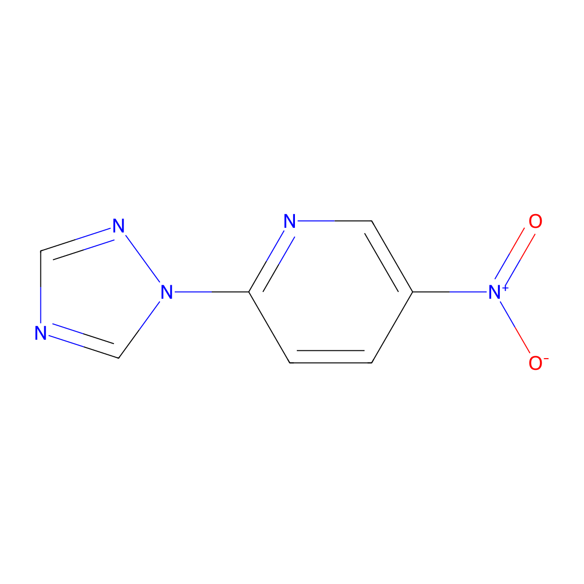 5-nitro-2-(1H-1,2,4-triazol-1-yl)pyridine molecular structure, CAS 157842-35-8