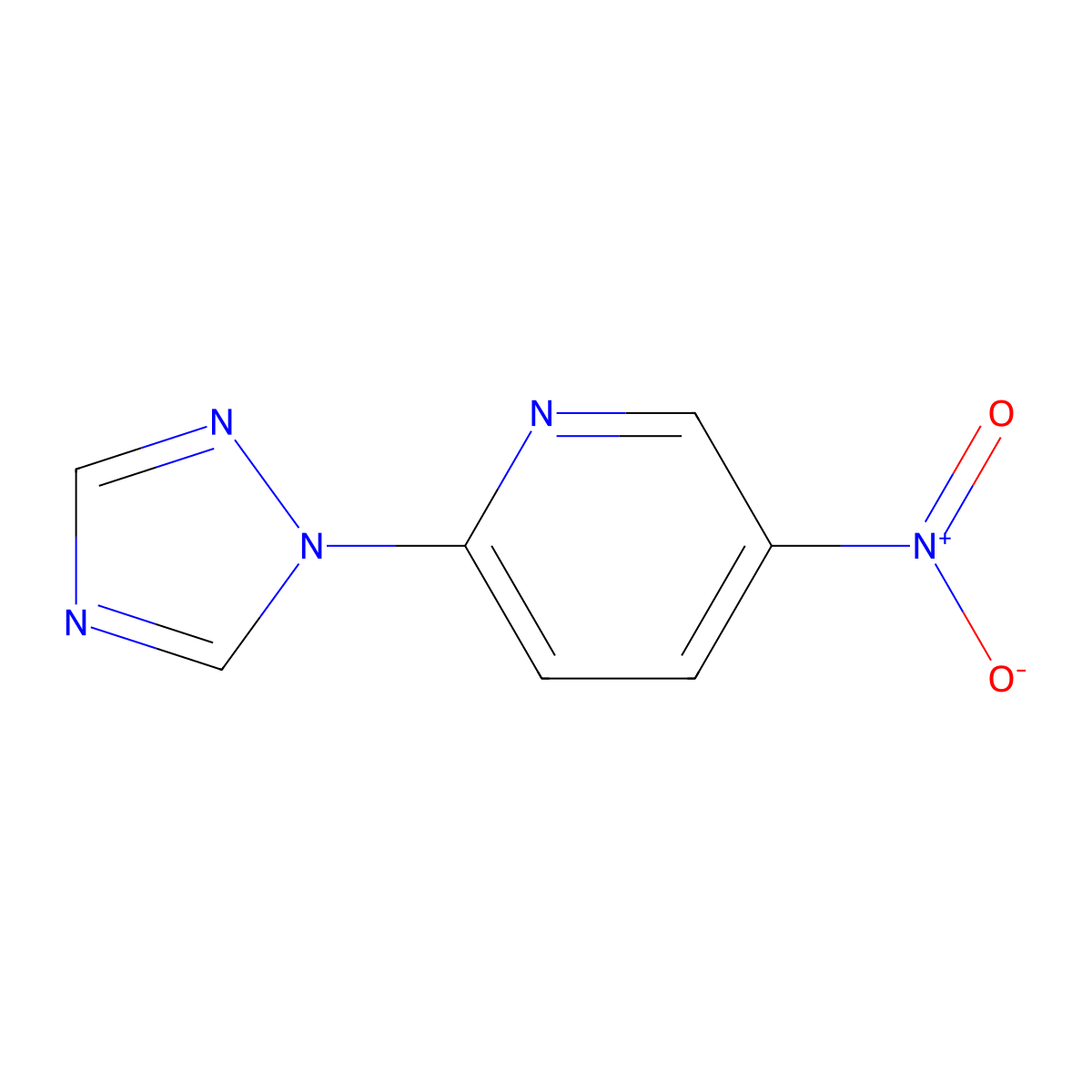 5-nitro-2-(1H-1,2,4-triazol-1-yl)pyridine molecular structure, CAS 157842-35-8
