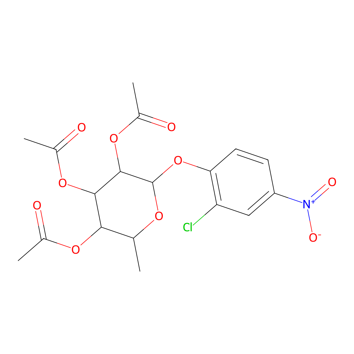 2-Chloro-4-nitrophenyl 2,3,4-tri-O-acetyl-alpha-L-fucopyranoside molecular structure, CAS 157843-42-0