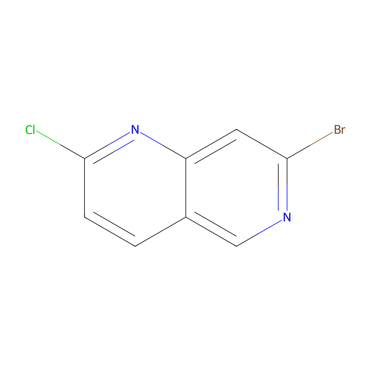 7-Bromo-2-chloro-1,6-naphthyridine molecular structure, CAS 1578484-42-0