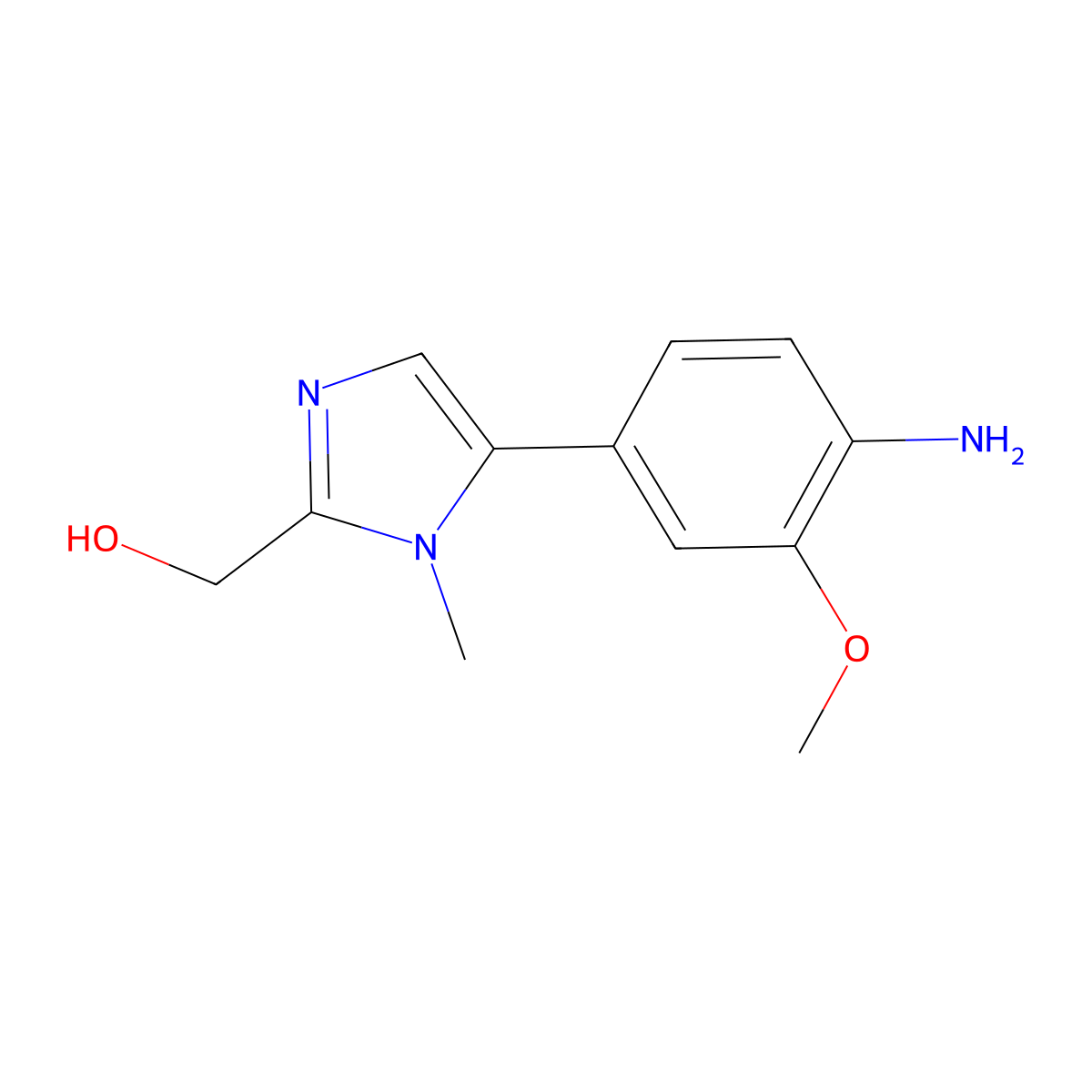 (5-(4-Amino-3-methoxyphenyl)-1-methyl-1H-imidazol-2-yl)methanol molecular structure, CAS 1578484-54-4