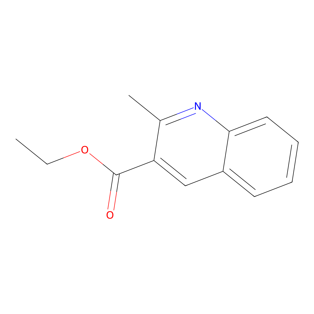 2-Methylquinoline-3-carboxylic acid ethyl ester molecular structure, CAS 15785-08-7