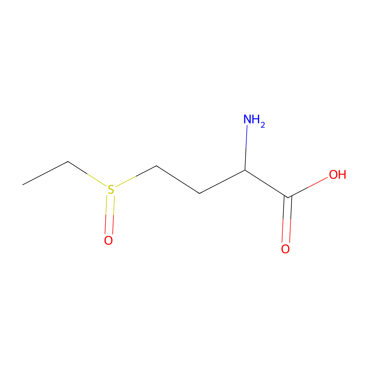 2-Amino-4-(ethylsulfinyl)butanoic acid molecular structure, CAS 15785-31-6