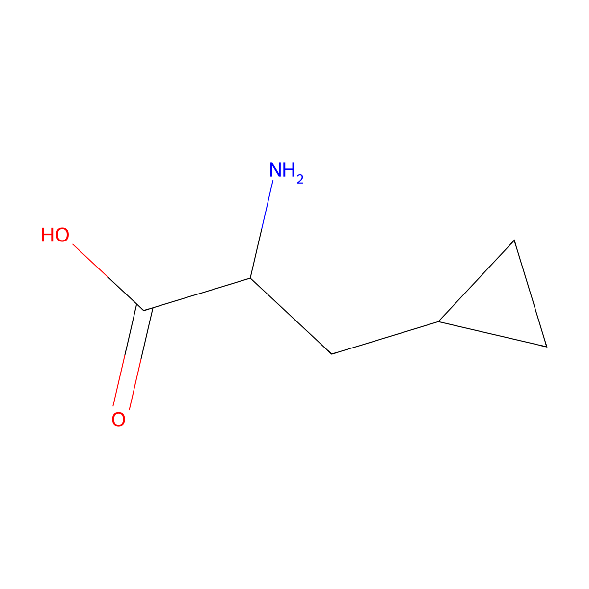 2-Amino-3-cyclopropylpropanoic acid molecular structure, CAS 15785-52-1