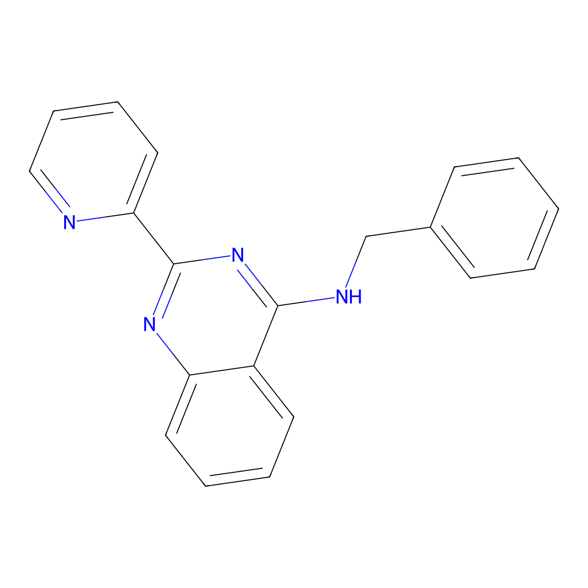 N-benzyl-2-pyridin-2-ylquinazolin-4-amine molecular structure, CAS 157862-77-6