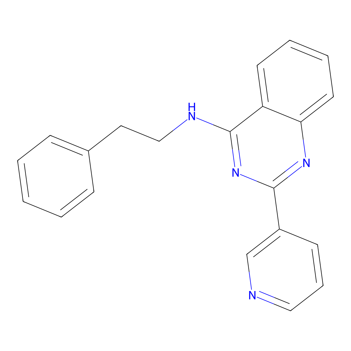 N-(2-phenylethyl)-2-(pyridin-3-yl)quinazolin-4-amine molecular structure, CAS 157862-92-5