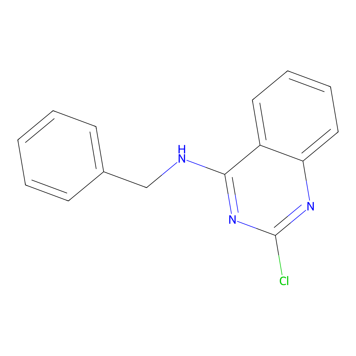 N-benzyl-2-chloroquinazolin-4-amine molecular structure, CAS 157864-32-9