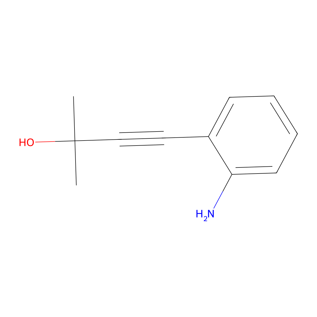 4-(2-Aminophenyl)-2-methylbut-3-yn-2-ol molecular structure, CAS 157869-14-2