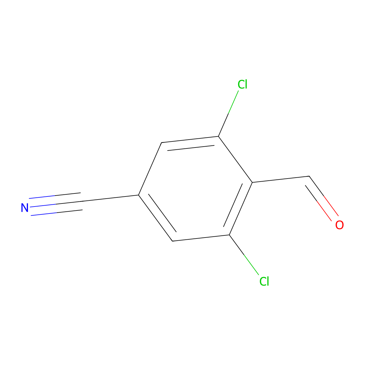 3,5-Dichloro-4-formylbenzonitrile molecular structure, CAS 157870-18-3