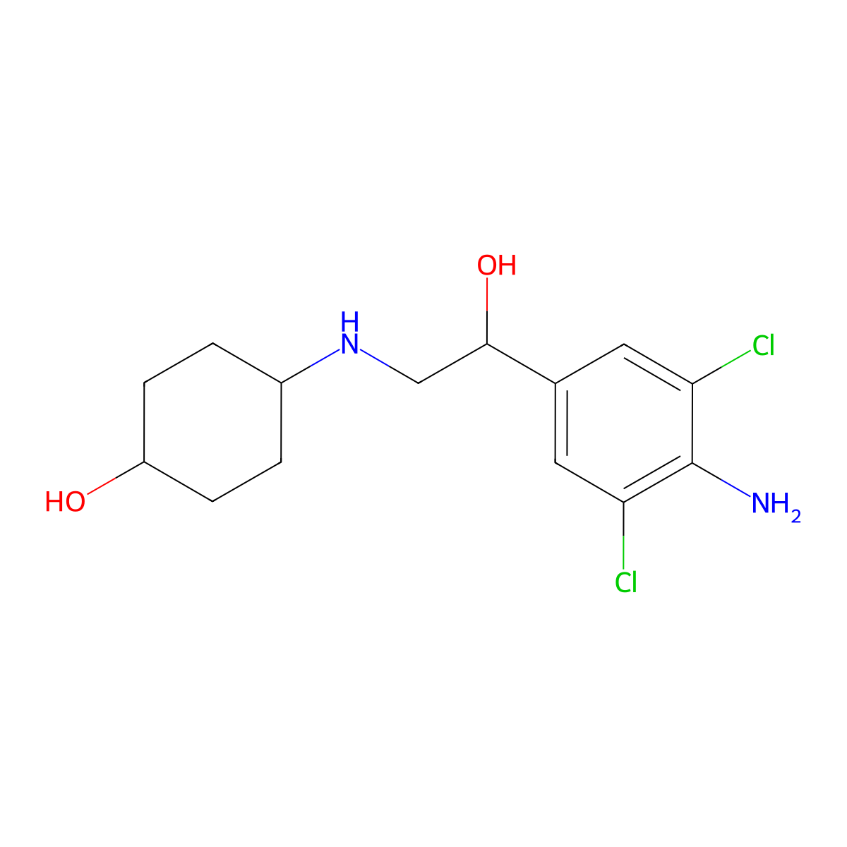 Clencyclohexerol molecular structure, CAS 157877-79-7