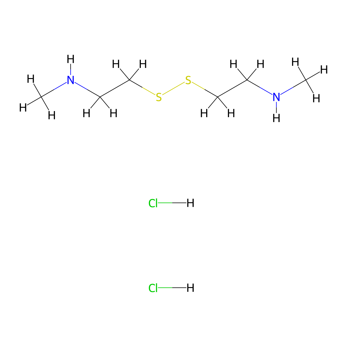 2,2'-Disulfanediylbis(N-methylethan-1-amine) dihydrochloride molecular structure, CAS 15788-33-7