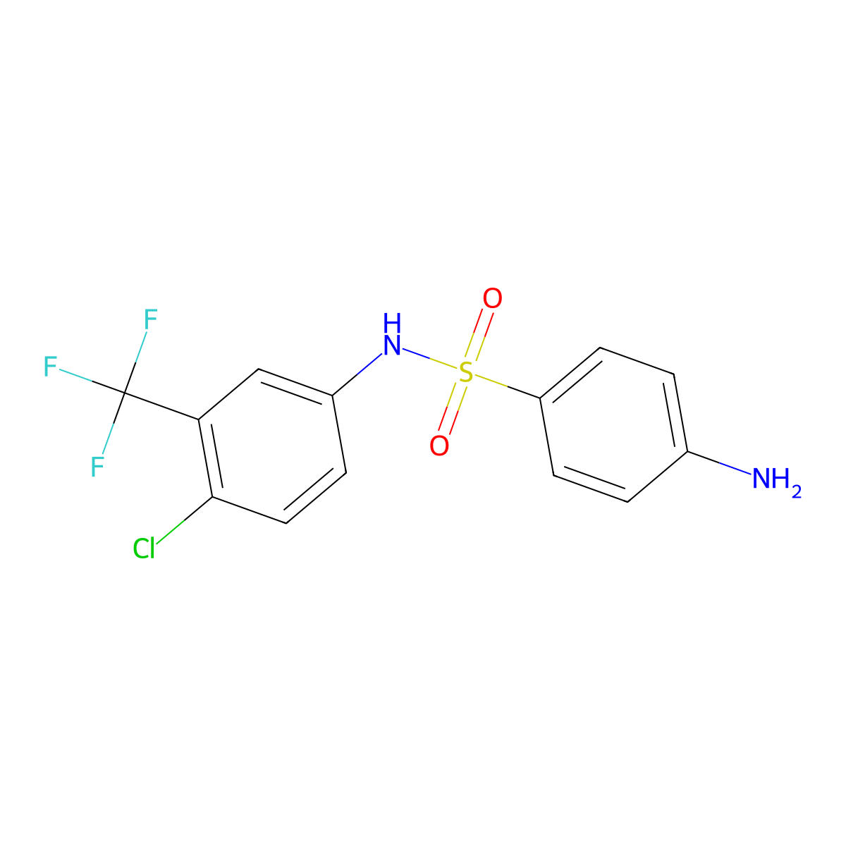 4-amino-N-[4-chloro-3-(trifluoromethyl)phenyl]benzene-1-sulfonamide molecular structure, CAS 157887-51-9