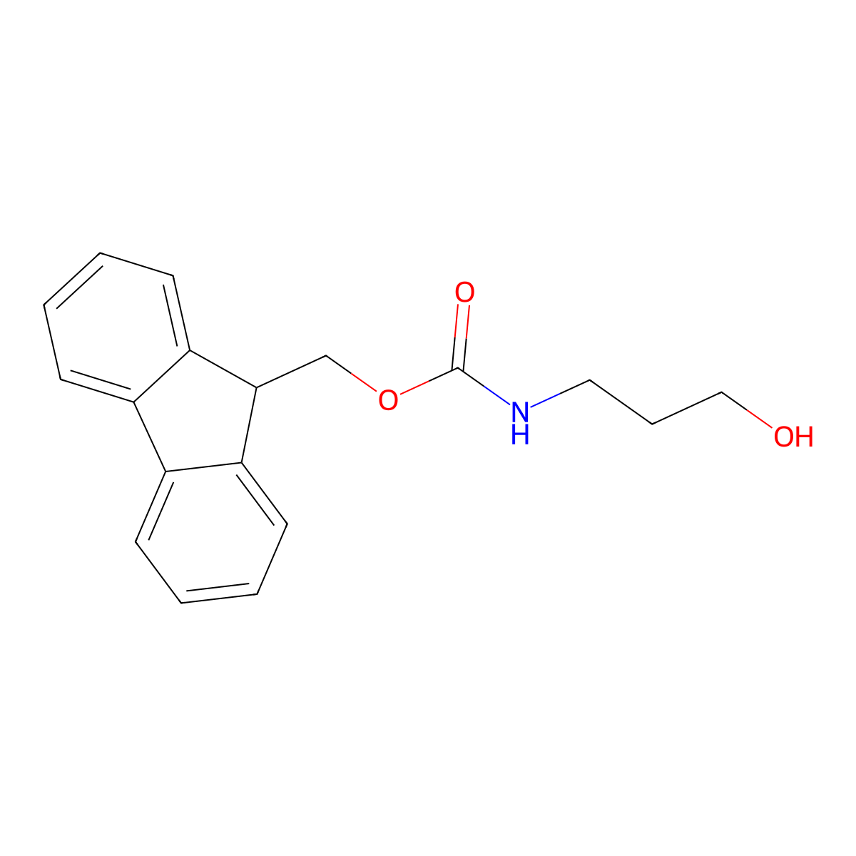 N-(9-Fluorenylmethoxycarbonyl)-3-aminopropan-1-ol molecular structure, CAS 157887-82-6