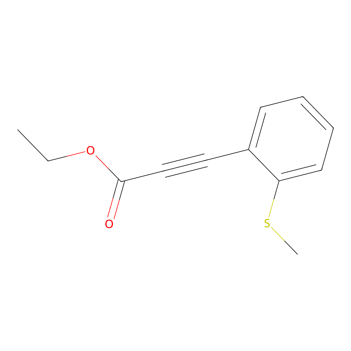 Ethyl 3-[2-(methylsulfanyl)phenyl]prop-2-ynoate molecular structure, CAS 157889-58-2