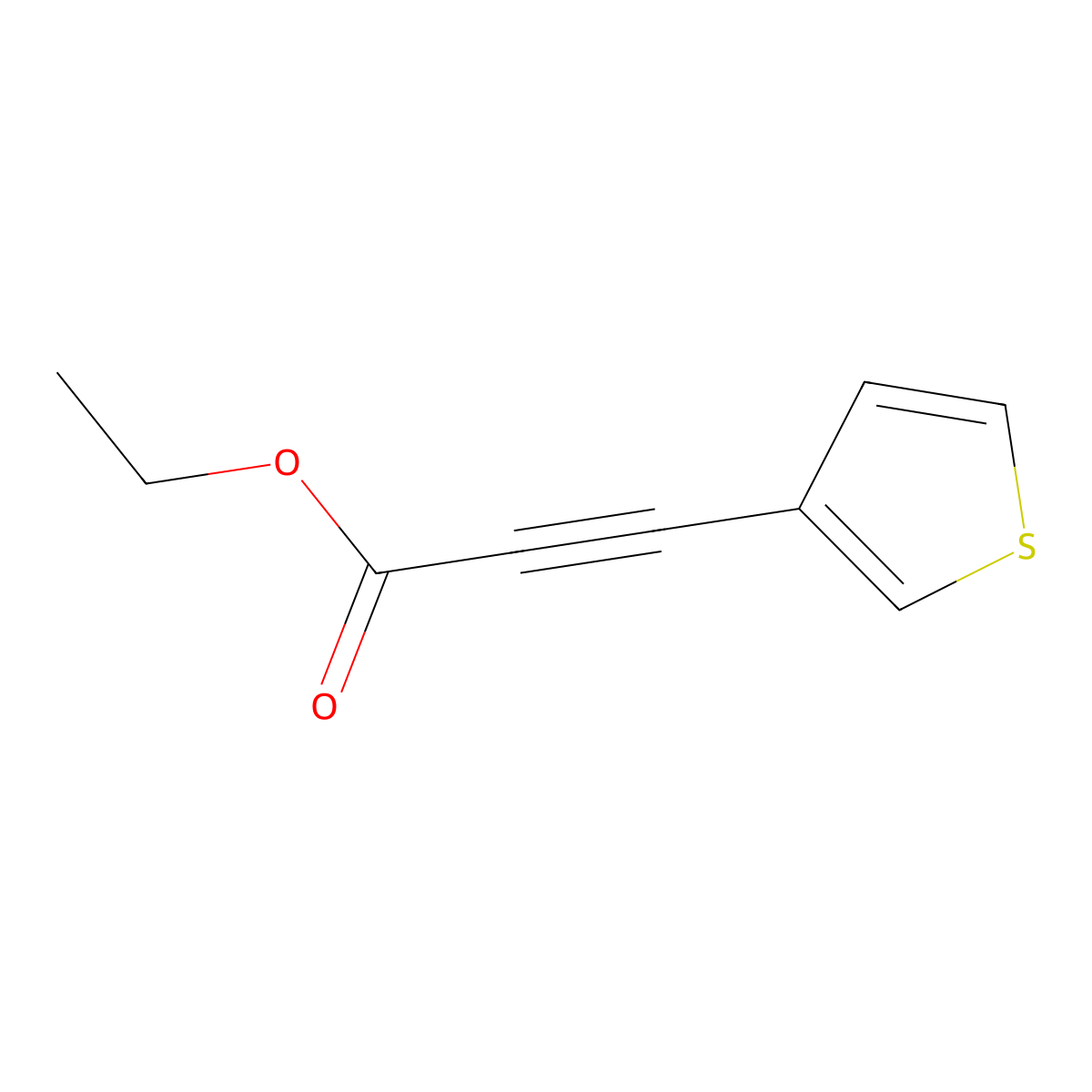 Ethyl 3-(thiophen-3-yl)prop-2-ynoate molecular structure, CAS 157889-60-6