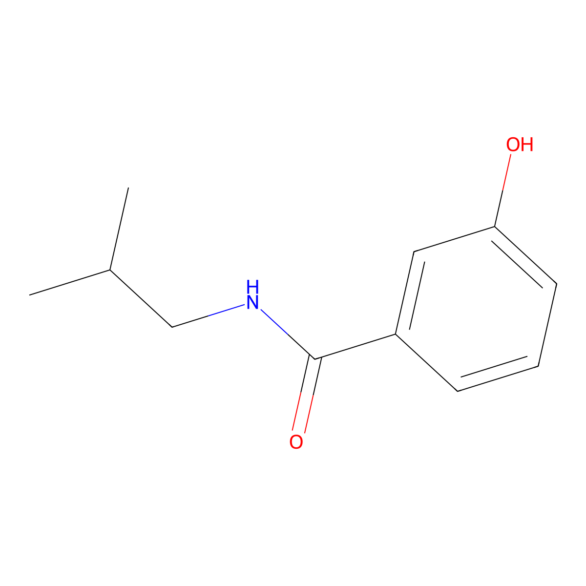 3-hydroxy-N-(2-methylpropyl)benzamide molecular structure, CAS 15789-01-2