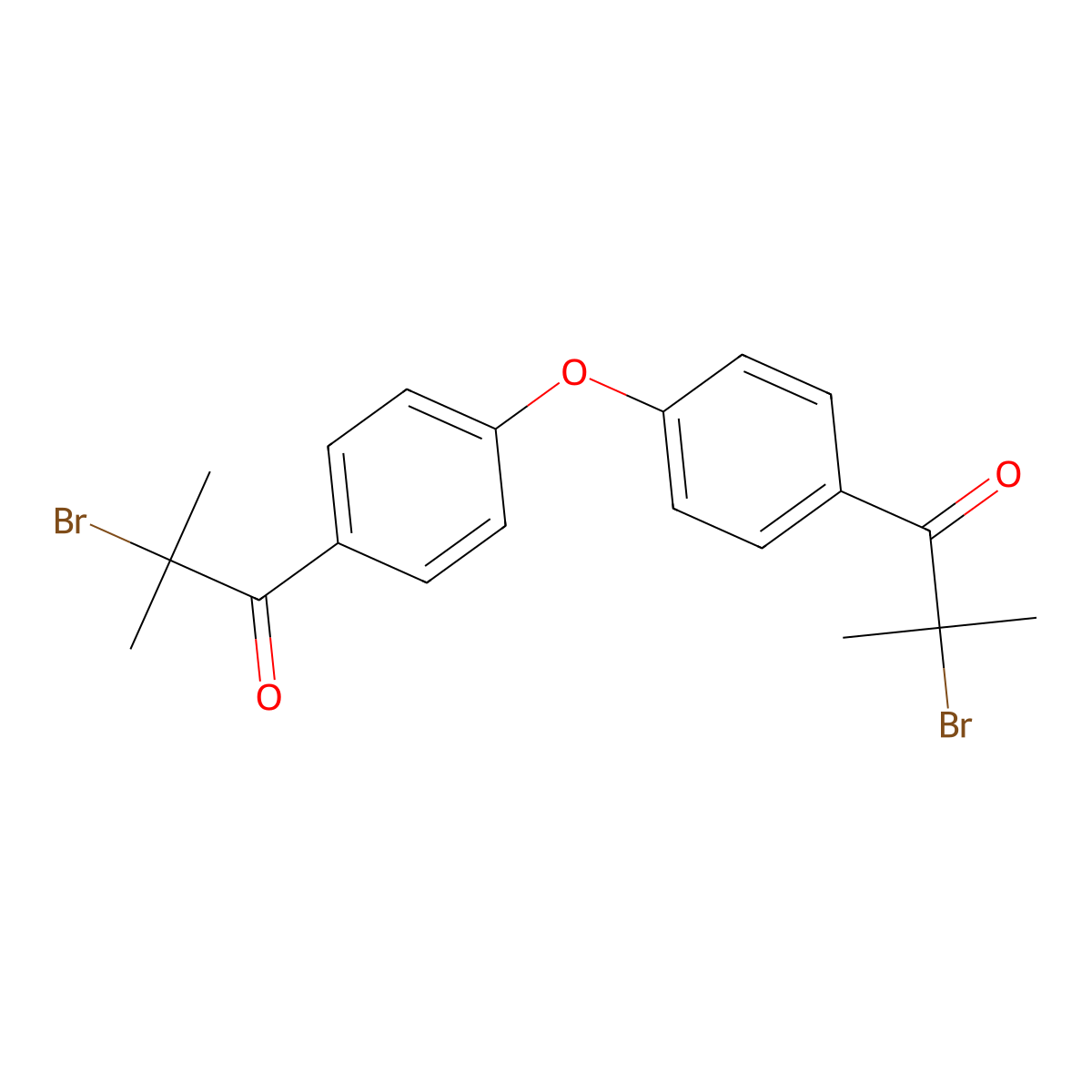 1,1'-(Oxybis(4,1-phenylene))bis(2-bromo-2-methylpropan-1-one) molecular structure, CAS 157891-77-5
