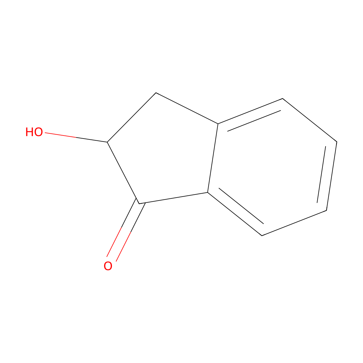 1H-Inden-1-one, 2,3-dihydro-2-hydroxy- molecular structure, CAS 1579-16-4