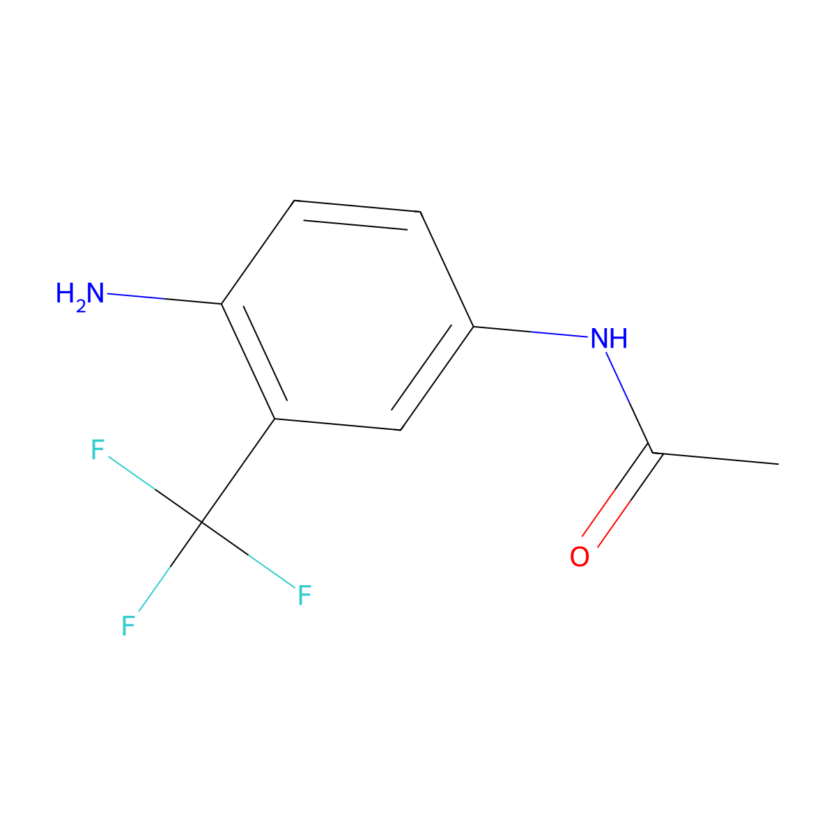 N-(4-Amino-3-(trifluoromethyl)phenyl)acetamide molecular structure, CAS 1579-89-1