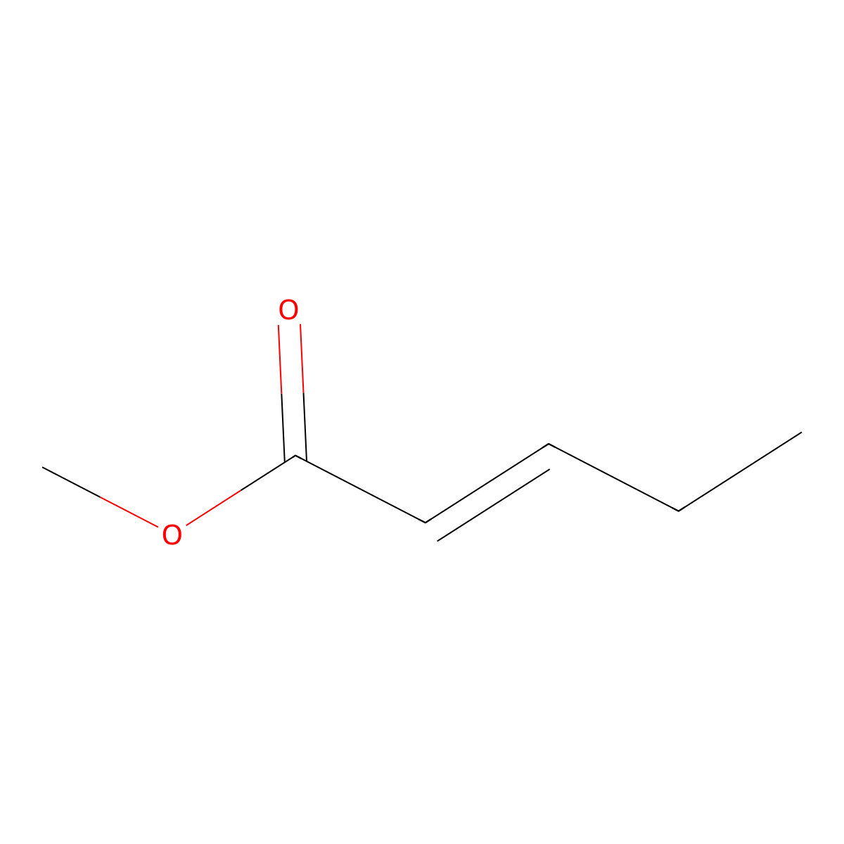 Methyl 2-pentenoate molecular structure, CAS 15790-88-2