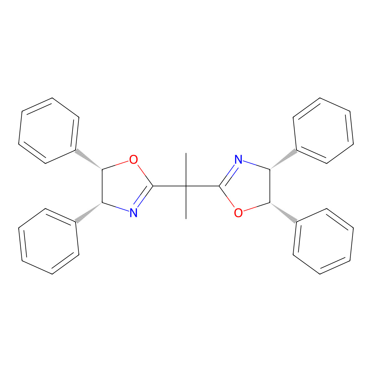 (4R,4'R,5S,5'S)-2,2'-(1-Methylethylidene)bis[4,5-dihydro-4,5-diphenyloxazole molecular structure, CAS 157904-67-1