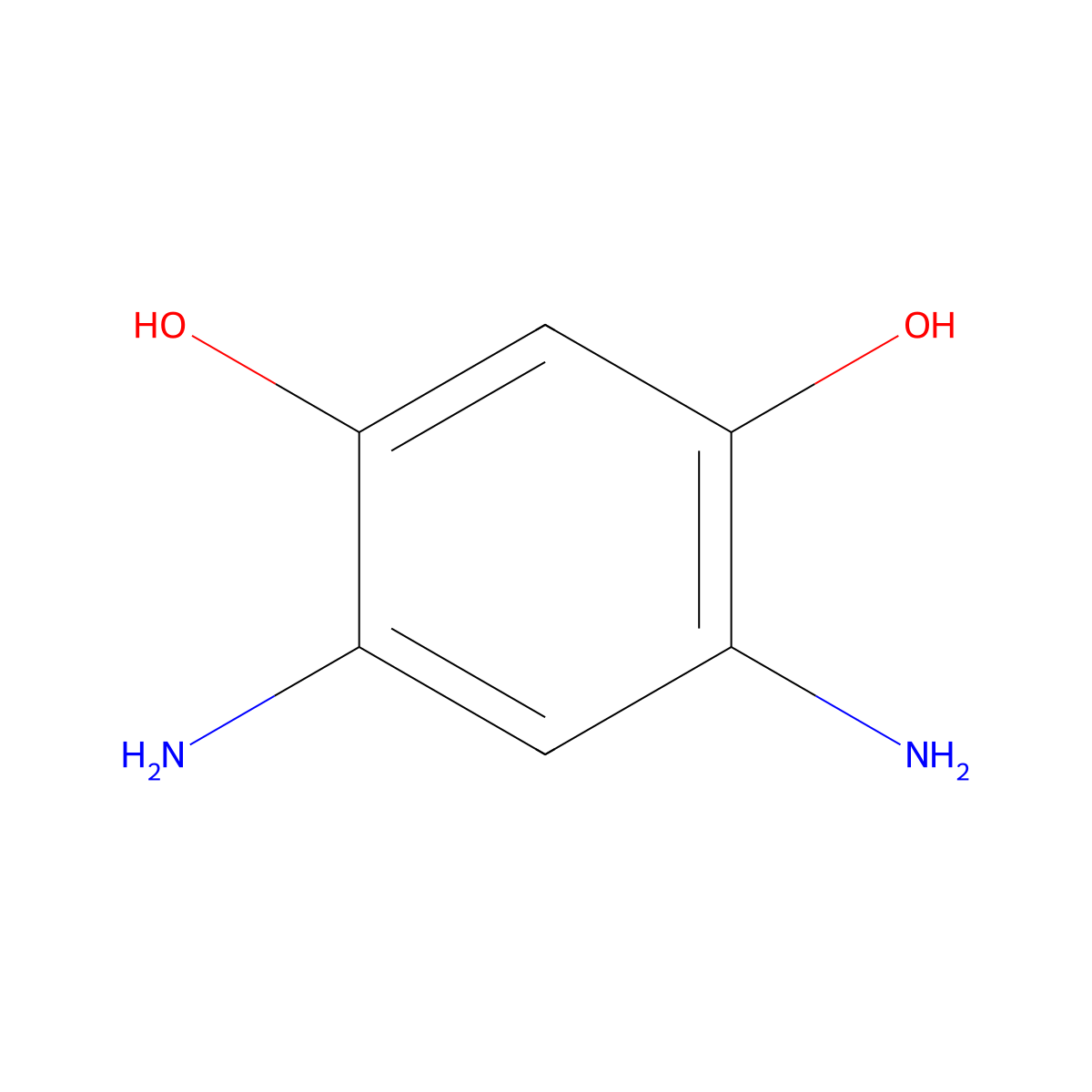 4,6-Diaminoresorcinol molecular structure, CAS 15791-87-4