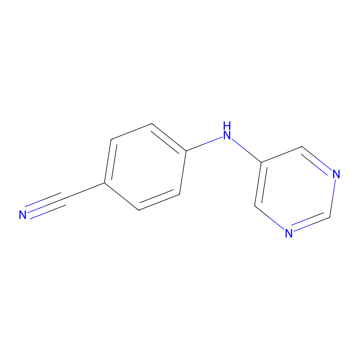 4-(Pyrimidin-5-ylamino)benzonitrile molecular structure, CAS 157911-57-4