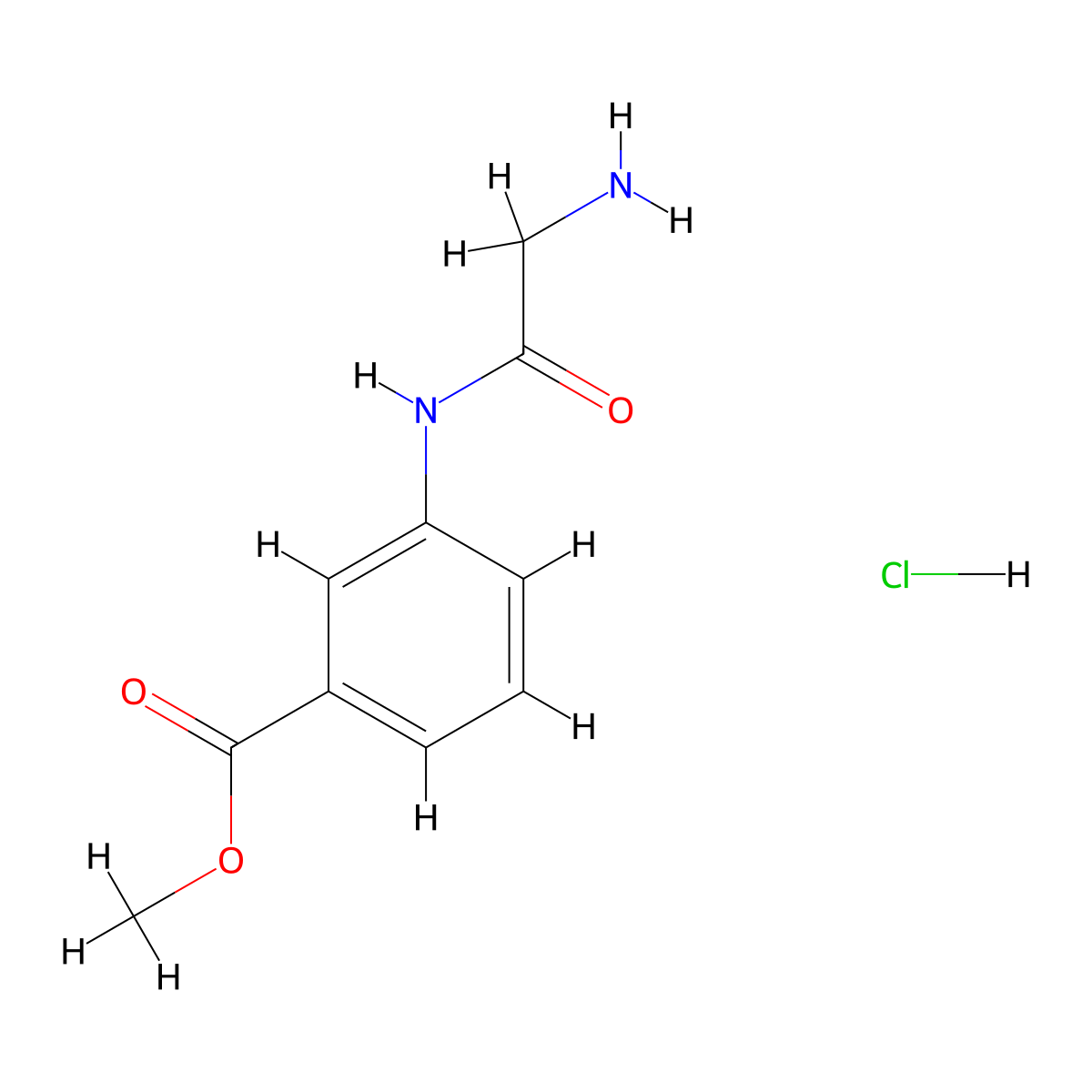 Methyl 3-(2-aminoacetamido)benzoate hydrochloride molecular structure, CAS 1579127-15-3