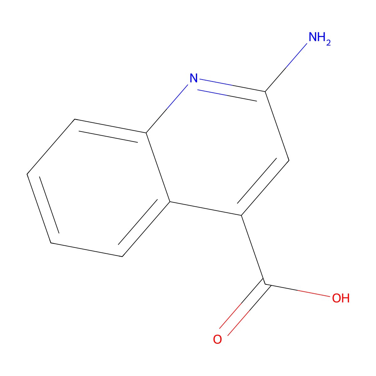 2-Aminoquinoline-4-carboxylic acid molecular structure, CAS 157915-68-9