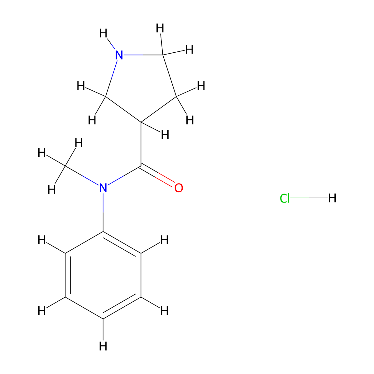 N-methyl-N-phenylpyrrolidine-3-carboxamide hydrochloride molecular structure, CAS 1579171-16-6