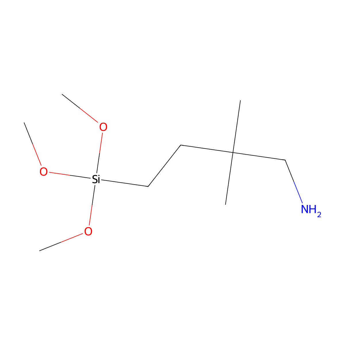 4-Amino-3,3-dimethylbutyltrimethoxysilane molecular structure, CAS 157923-74-5