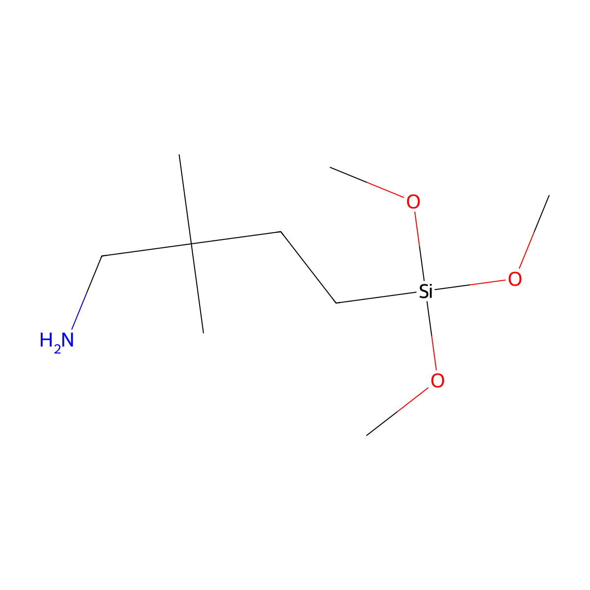 4-Amino-3,3-dimethylbutyltrimethoxysilane molecular structure, CAS 157923-74-5