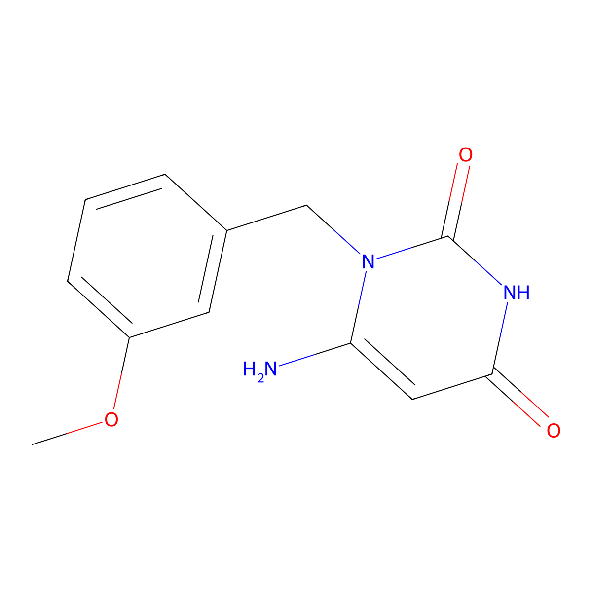 6-Amino-1-[(3-methoxyphenyl)methyl]-1,2,3,4-tetrahydropyrimidine-2,4-dione molecular structure, CAS 157927-49-6