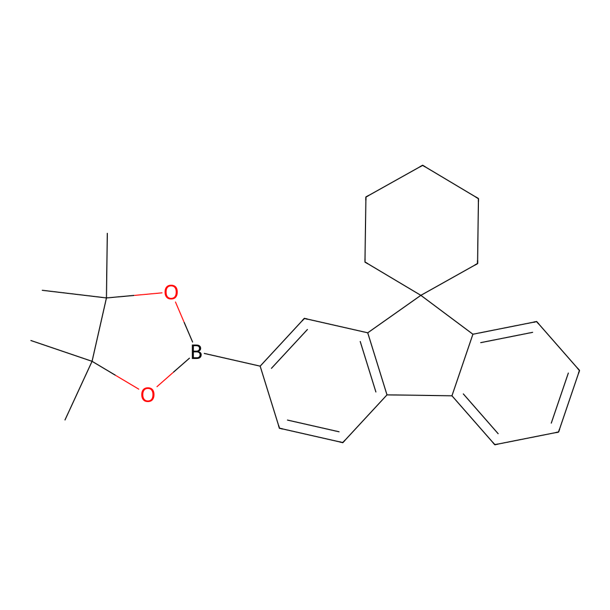 4,4,5,5-Tetramethyl-2-(spiro[cyclohexane-1,9'-[9H]fluoren]-2'-YL)-1,3,2-dioxaborolane molecular structure, CAS 1579280-33-3