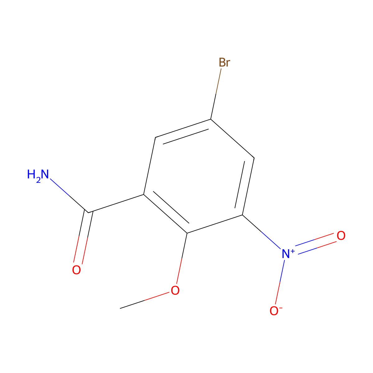 5-Bromo-2-methoxy-3-nitrobenzamide molecular structure, CAS 1579281-54-1
