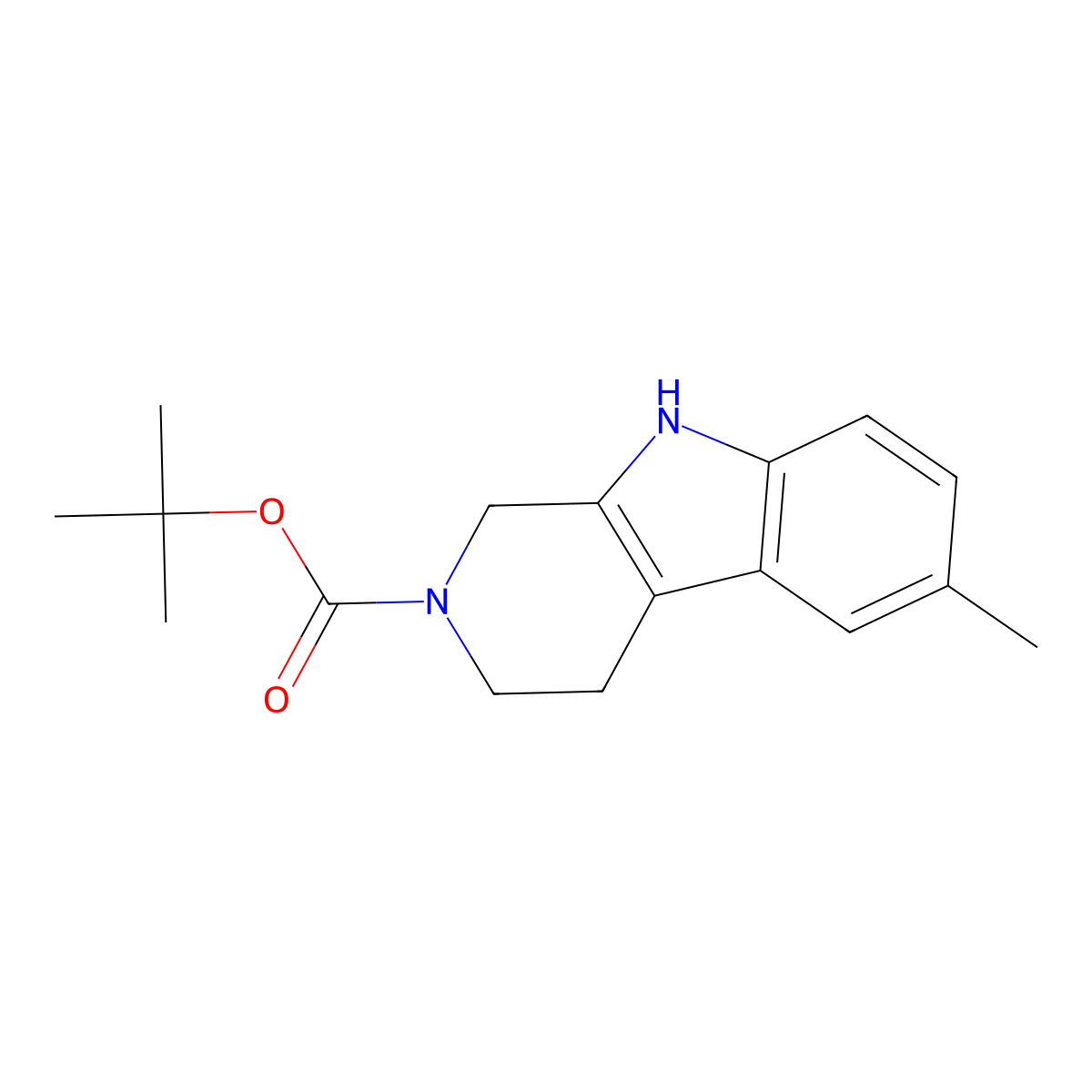 tert-butyl 6-methyl-3,4-dihydro-1H-pyrido[3,4-b]indole-2(9H)-carboxylate molecular structure, CAS 1579291-63-6