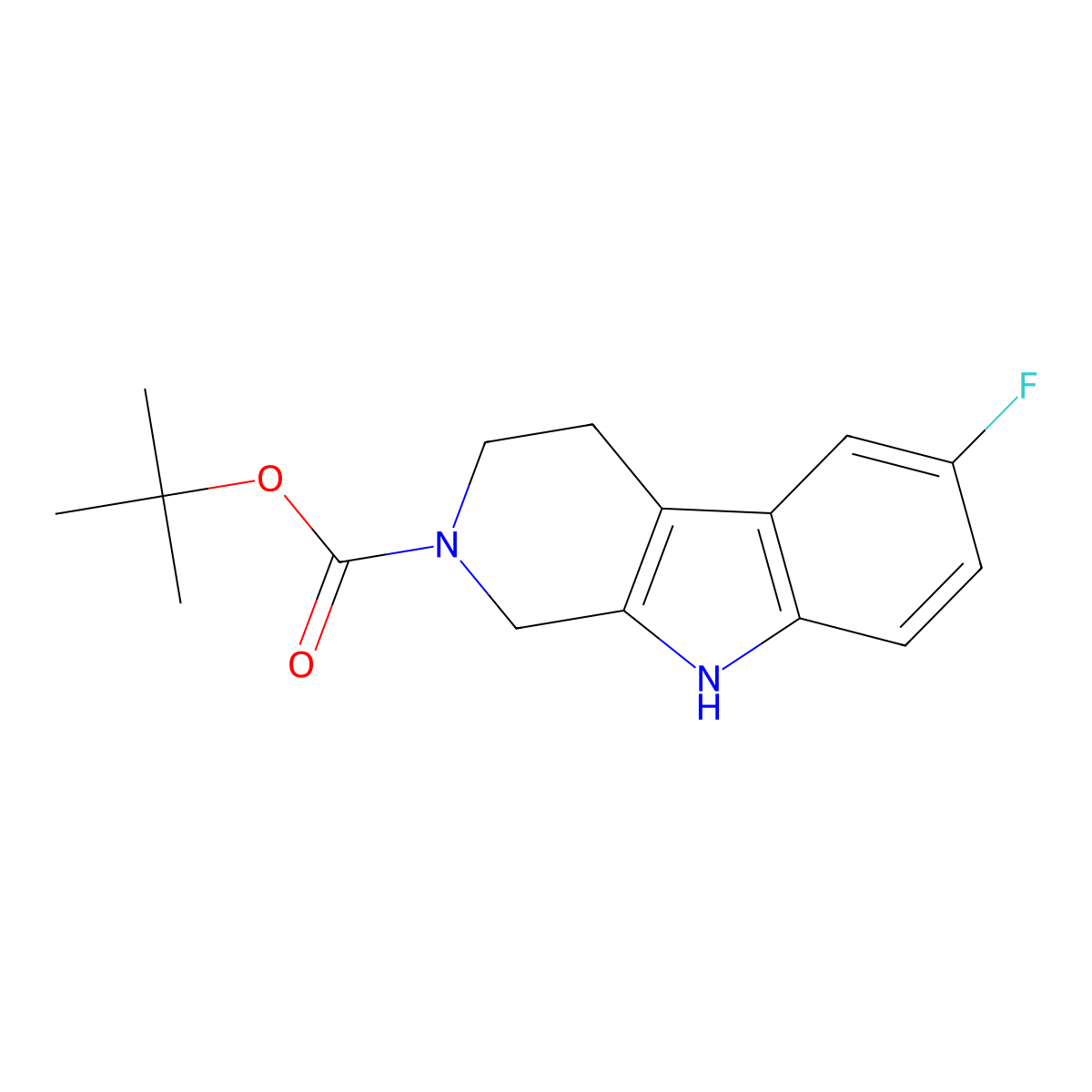 tert-Butyl 6-fluoro-1,3,4,9-tetrahydro-2H-pyrido[3,4-b]indole-2-carboxylate molecular structure, CAS 1579291-64-7